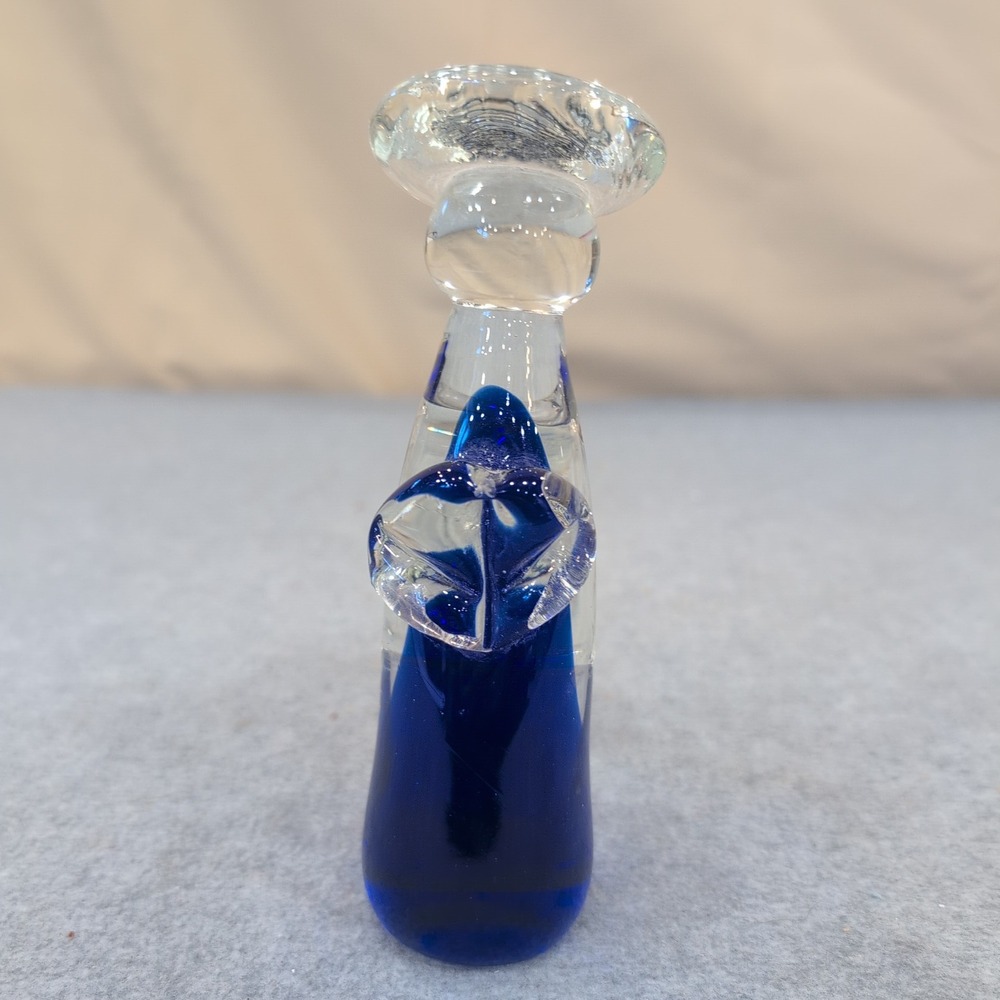 Vintage Murano Cobalt Blue Glass Angel Candle Holder MCM Style - Picture 1 of 4